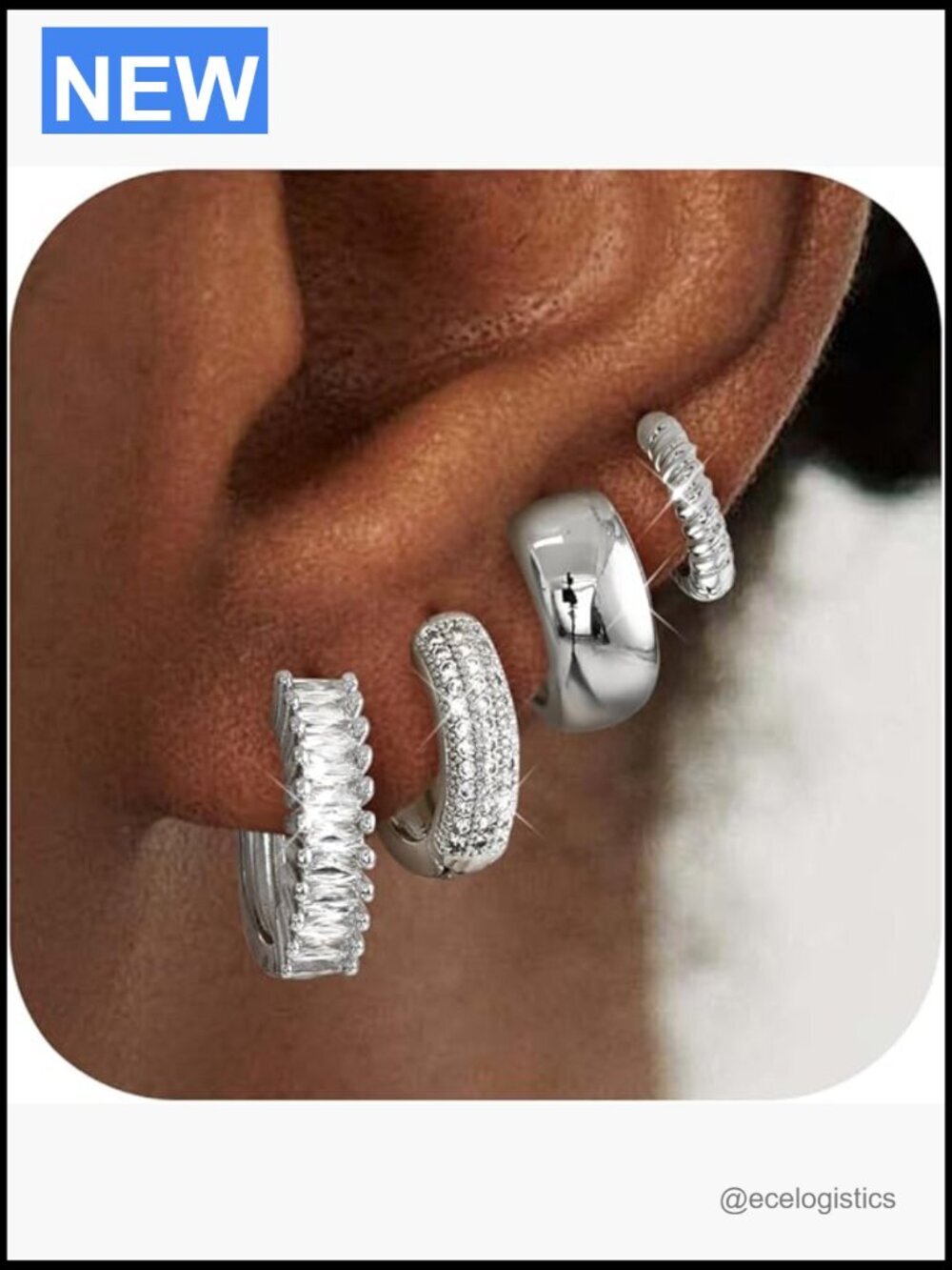 4 Pairs 14K Gold Plated Small Hoop Earrings Set for Women Trendy Stackable